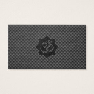 OM-symbol lotus andlighet yoga i kolfiber Visitkort