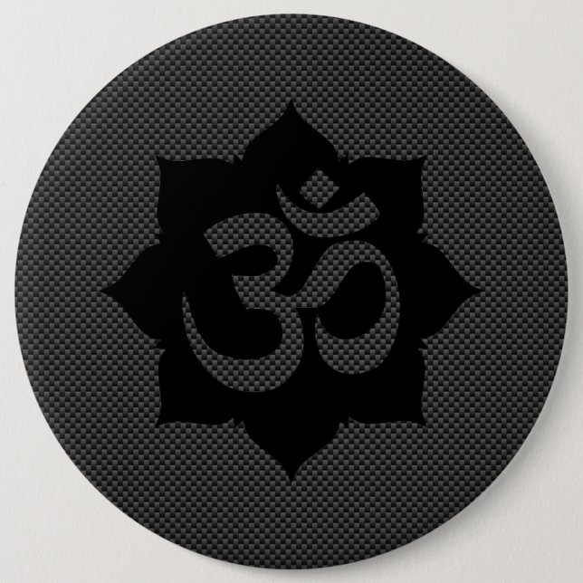 OM-symbol Lotus Andlighet Yoga Kolstil Knapp (Framsida)
