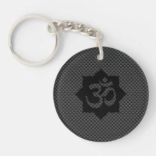 OM-symbol Lotus Spirituality Carbon Fiber Decor