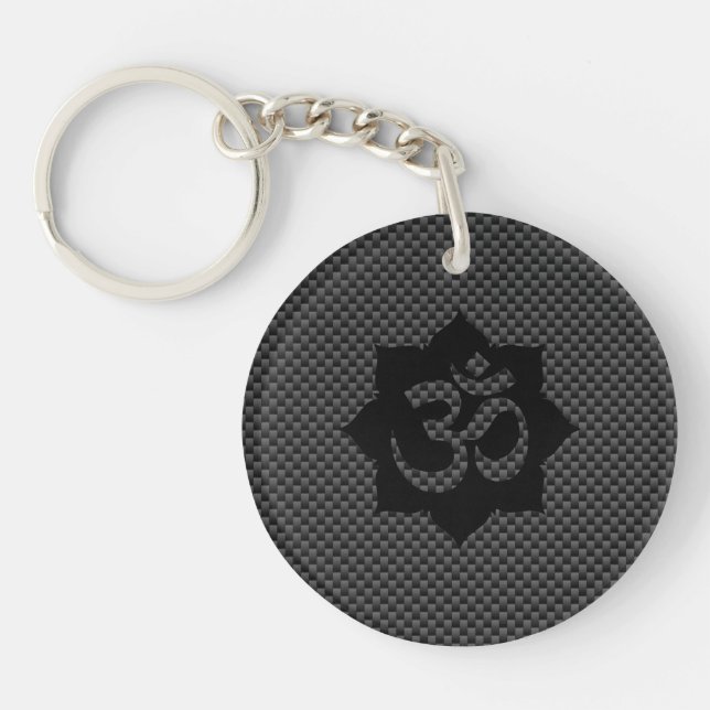 OM-symbol Lotus Spirituality Carbon Fiber Decor (Framsidan)