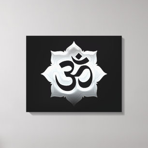 OM Symbol Lotus Spirituality Yoga Canvastryck