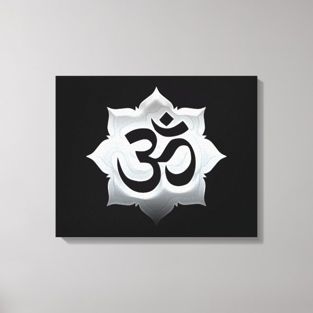 OM Symbol Lotus Spirituality Yoga Canvastryck (Framsida)
