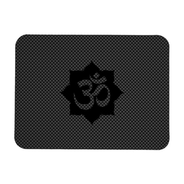 OM Symbol Lotus Spirituality Yoga Carbon Stil Magnet (Horisontell)