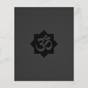 OM Symbol Lotus Spirituality Yoga in Carbon Fiber Flygblad