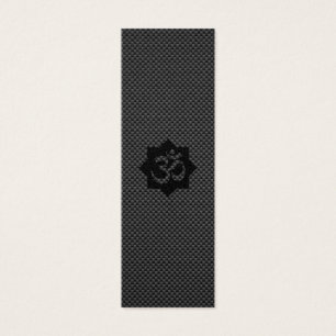 OM Symbol Lotus Spirituality Yoga in Carbon Fiber Litet Visitkort