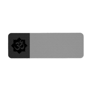 OM Symbol Lotus Spirituality Yoga in Carbon Fiber Returadress Etikett