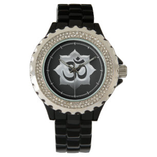 OM Symbol Lotus Spirituality Yoga Vapensköld Armbandsur