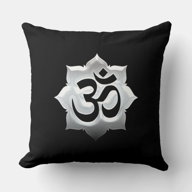 OM Symbol Lotus Spirituality Yoga Vapensköld Kudde (Framsida)