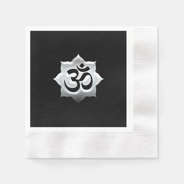 OM Symbol Lotus Spirituality Yoga Vapensköld Pappersservett (Framsidan)