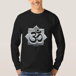 OM Symbol Lotus Spirituality Yoga Vapensköld Tee