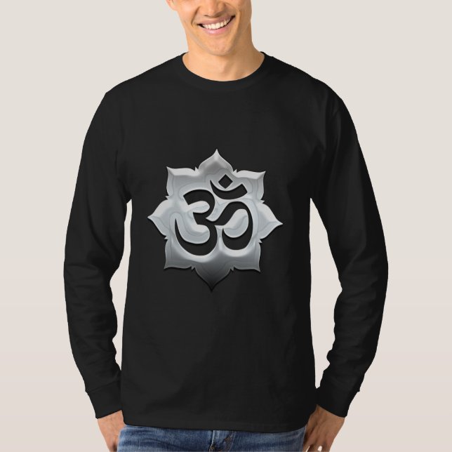 OM Symbol Lotus Spirituality Yoga Vapensköld Tee (Framsida)