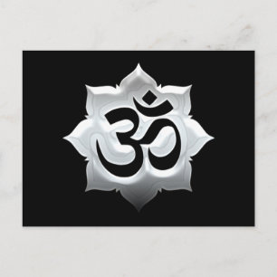 OM Symbol Lotus Spirituality Yoga Vapensköld Vykort
