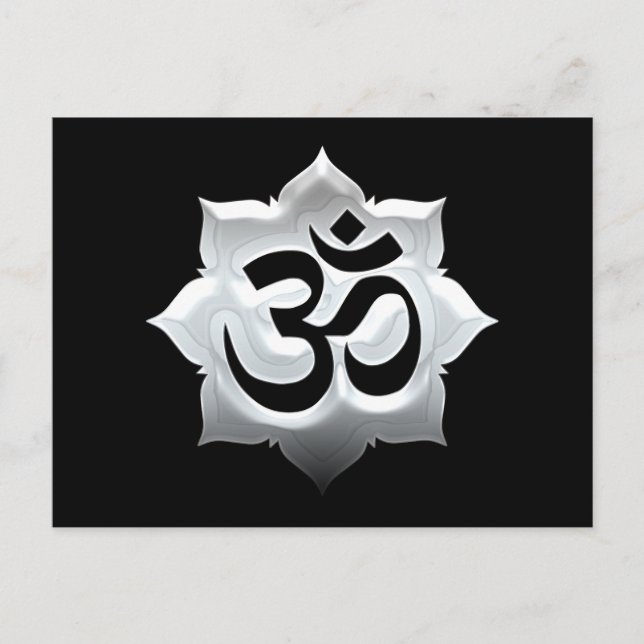 OM Symbol Lotus Spirituality Yoga Vapensköld Vykort (Framsida)