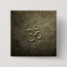 OM Symbol Mandala Bronze Metall, effekt 1 knapp
