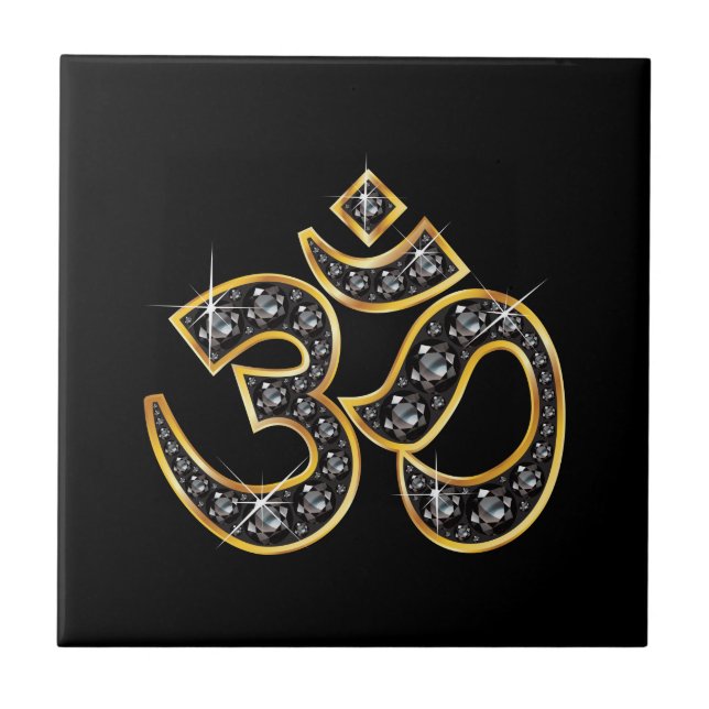 Om symbol med "Onyx-stoner" Kakelplatta (Framsidan)