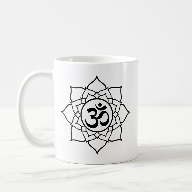 Om Symbol Meditation Coffee Mugg (Vänster)