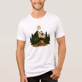 "Om" Symbol Mountain Camping Scene T Shirt