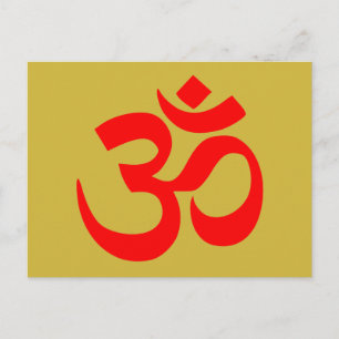 Om Symbol Mystical Ljud i Hindu Buddhism Rosa Vykort