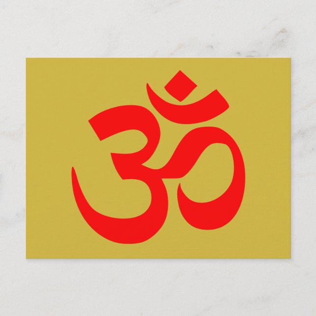 Om Symbol Mystical Ljud i Hindu Buddhism Rosa Vykort (Framsida)