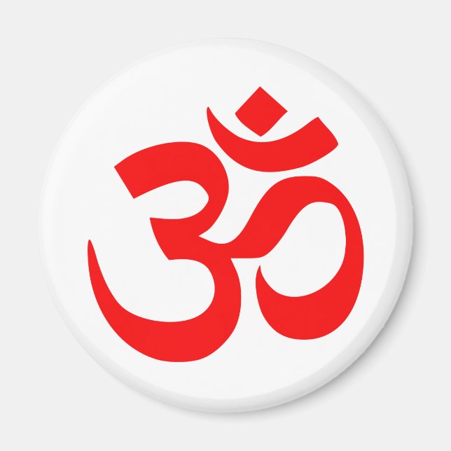 Om Symbol Mystical Ljud i Hindu och Buddhism Magnet (Framsidan)