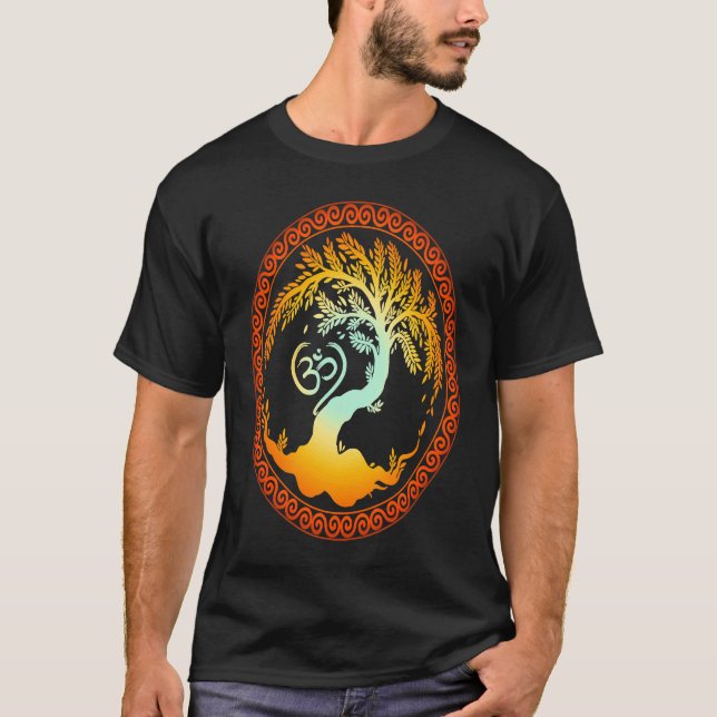Om Symbol och Yggdrasil Andlig T Shirt (Framsida)