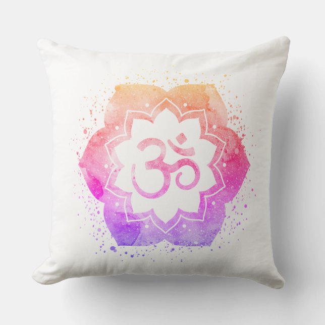 *~* OM-symbol Ombre Lotusblomma Mandala Kudde (Framsida)