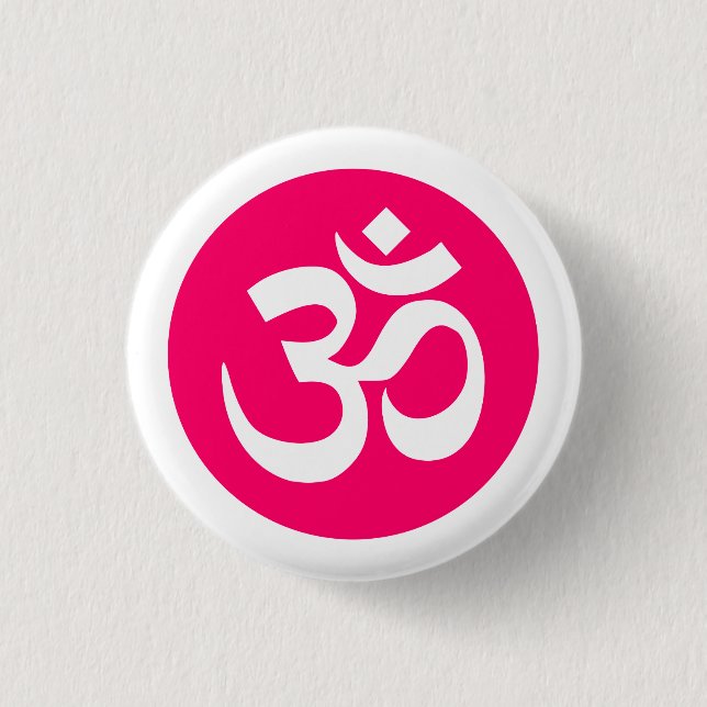 Om symbol på vit och Rosa-märke Knapp (Framsida)
