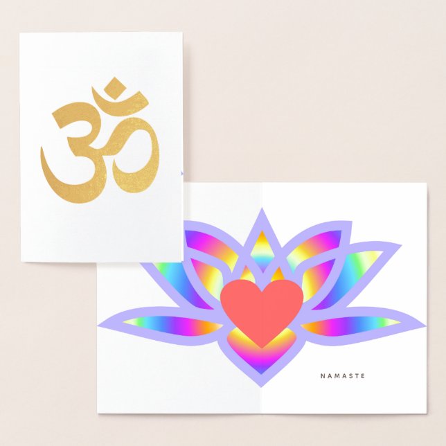 Om Symbol Rainbow Lotus Folierat Kort (Display)