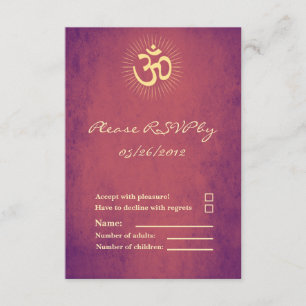 OM-symbol RSVP-kort hinduiskt bröllop Inbjudningar