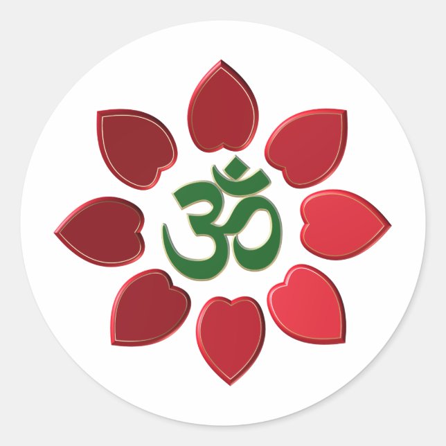 Om-symbol Runt Klistermärke (Framsida)