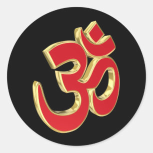 Om-symbol Runt Klistermärke