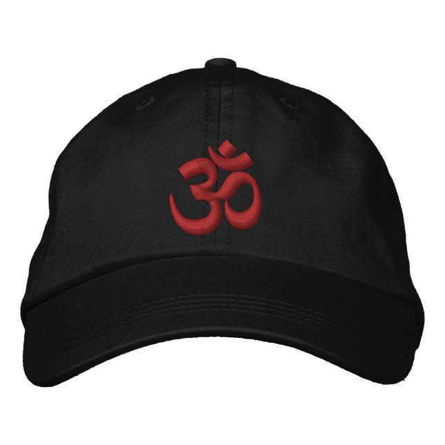 OM Symbol Spirituality Embroidery Broderad Keps (Framsida)