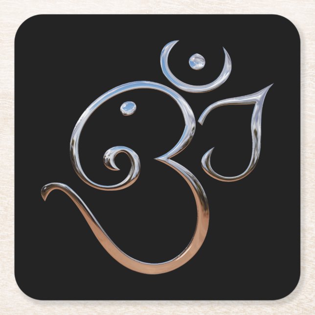 Om-symbol Underlägg Papper Kvadrat (Framsidan)