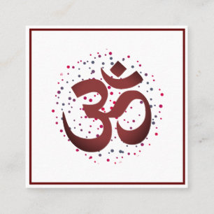 OM Symbol Yoga Meditation Instructor Fyrkantigt Visitkort