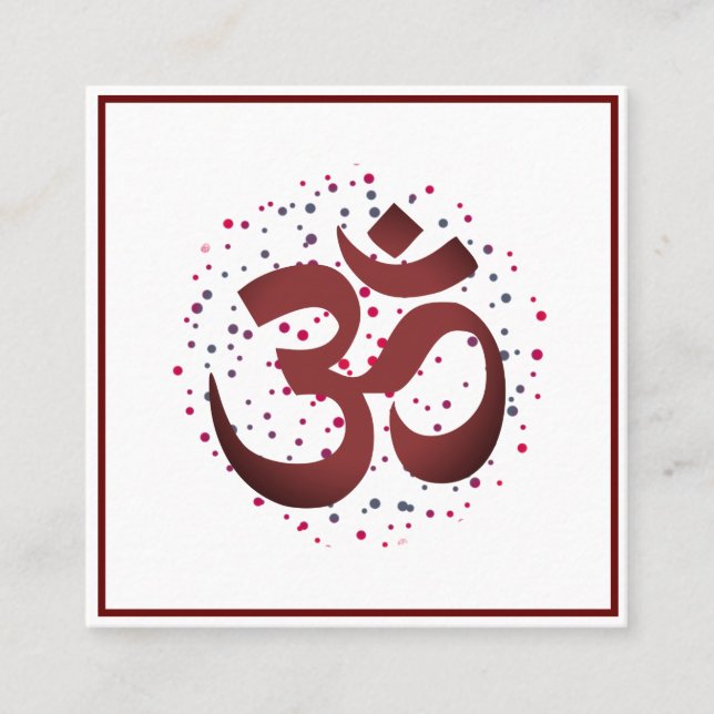 OM Symbol Yoga Meditation Instructor Fyrkantigt Visitkort (Framsida)