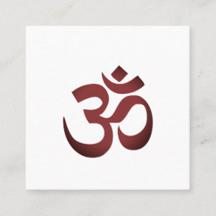 OM Symbol Yoga Meditation Instructor Fyrkantigt Visitkort