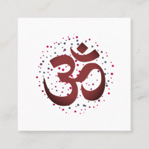 OM Symbol Yoga Meditation-instruktion Fyrkantigt Visitkort