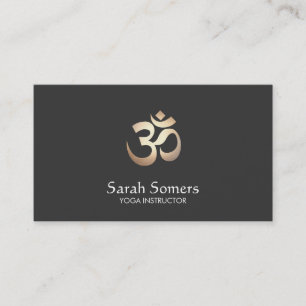Om Symbol Yoga och Meditation Elegant Visitkort