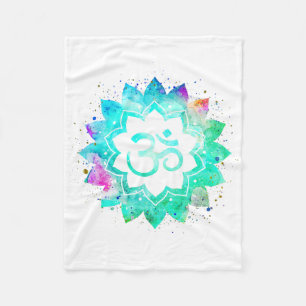 *~* Om symbolen Lotus blommar Mandalas vita nya å Fleecefilt