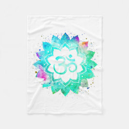 *~* Om symbolen Lotus blommar Mandalas vita nya ål Fleecefilt