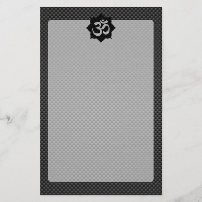 OM-symbolen Lotus Spirituality in Carbon Fiber Sti Brevpapper (Framsida)