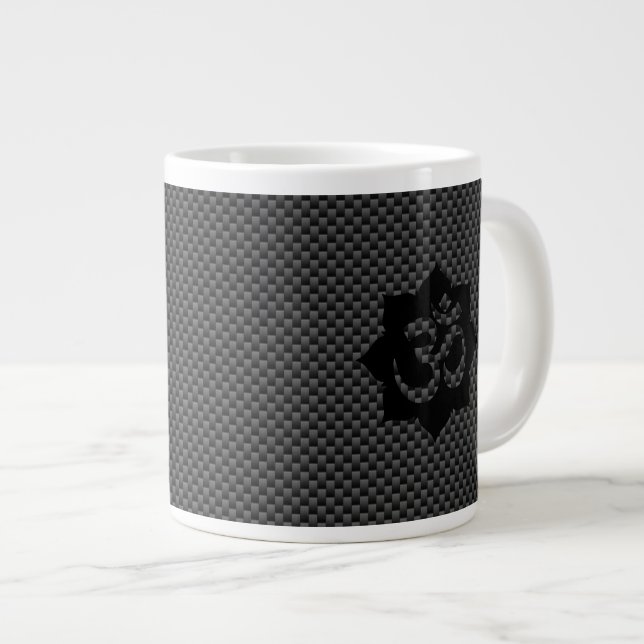 OM-symbolen Lotus Spirituality in Carbon Fiber Sti Jumbo Mugg (Framsida höger)