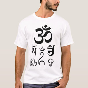 Om-symbolen på sex språk t shirt