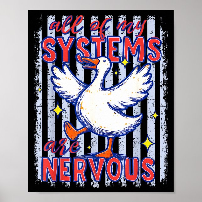 Om system är nervösa gås ränder rolig sagt poster (Framsidan)