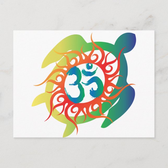 Om-Tatto-Vibrant-Turtle Vykort (Framsida)