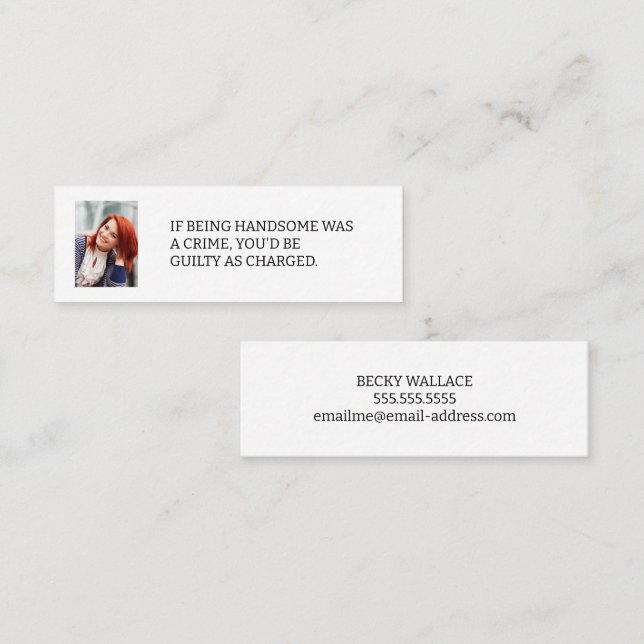 Om Telefonkortet Hantera fotodatum Mini Visitkort (Fram/baksida)