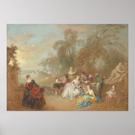om Terrace - Jean-Baptiste Pater Fine Art Poster