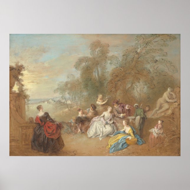 om Terrace - Jean-Baptiste Pater Fine Art Poster (Framsidan)