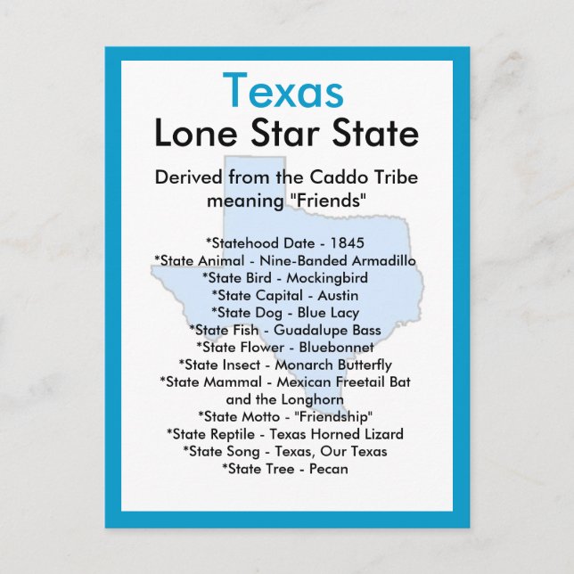 Om Texas Vykort (Framsida)