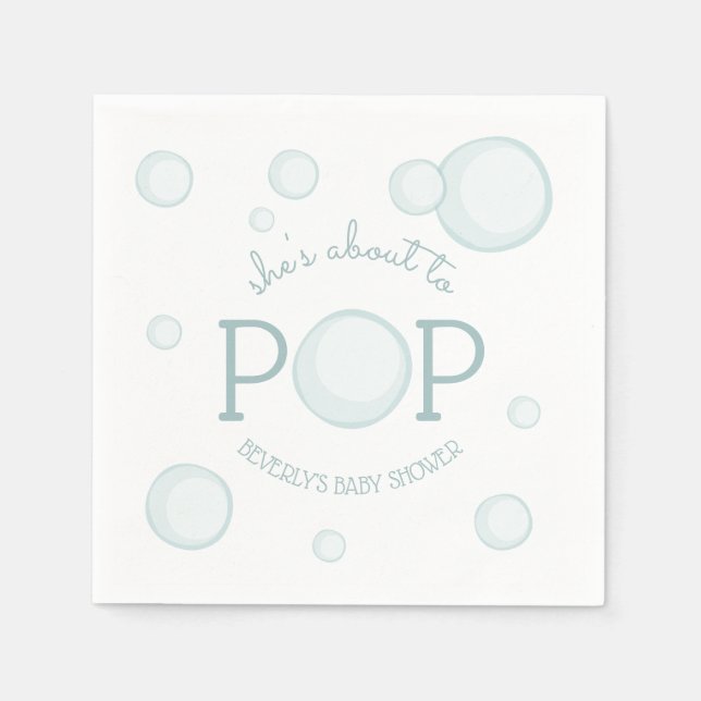 Om till popup Bubbles Baby Shower Pappersservett (Framsidan)